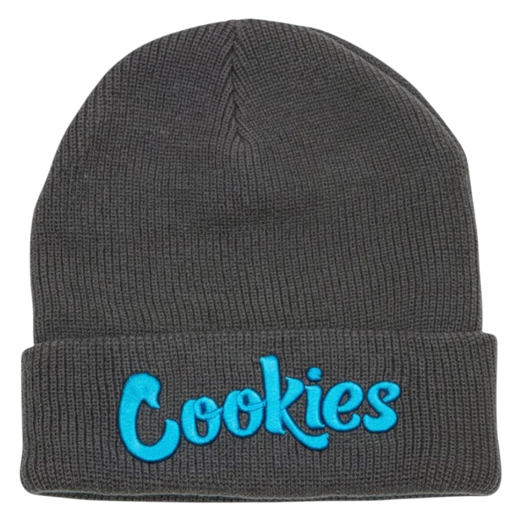 Original Logo Embroidered Beanie - Grey / Cookies Blue