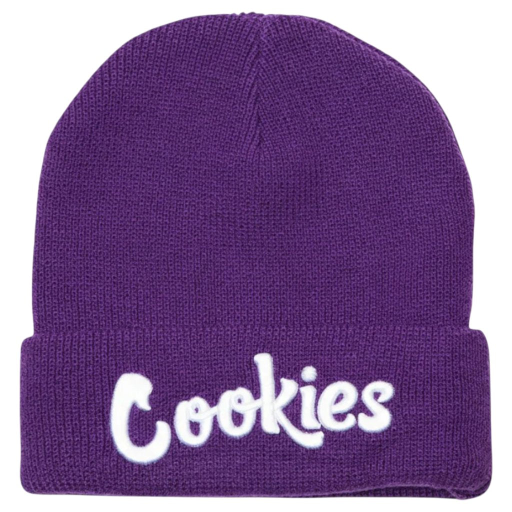 Original Logo Embroidered Beanie - Purple / White