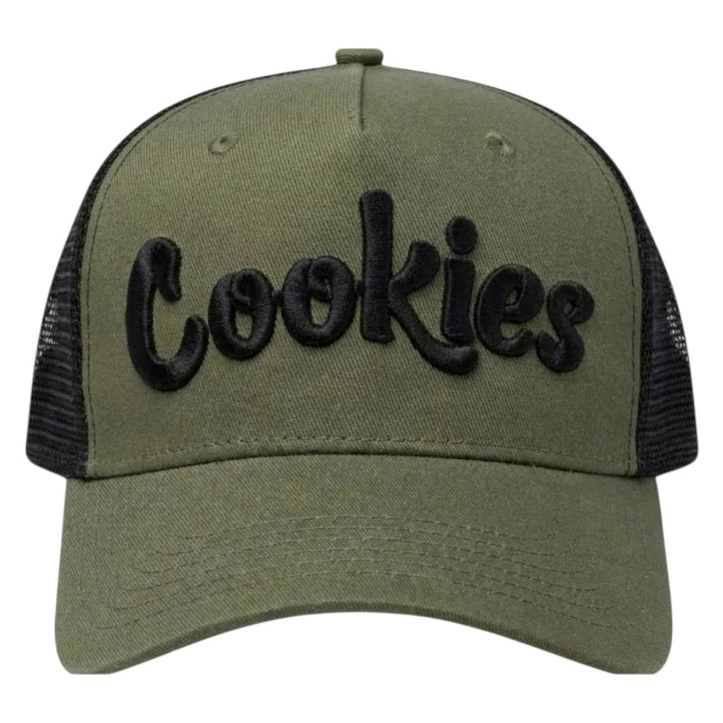 5 Panel Mesh Back Trucker - Olive / Black