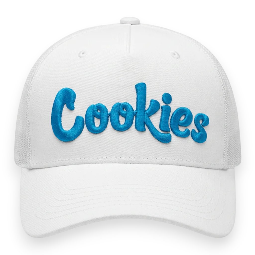 5 Panel Mesh Back Trucker - White / Blue