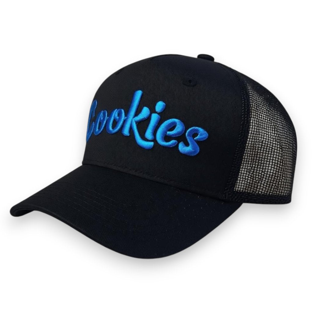 5 Panel Mesh Back Trucker - Black / Blue