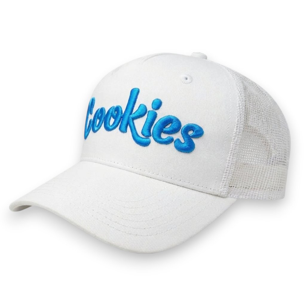 5 Panel Mesh Back Trucker - White / Blue