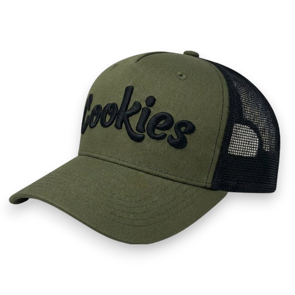 5 Panel Mesh Back Trucker - Olive / Black